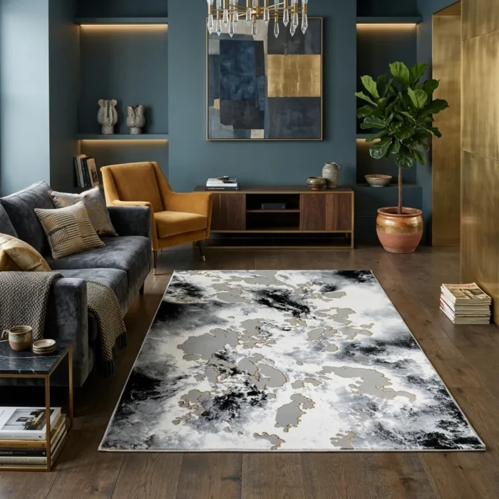 Covor SOHO Silver Black Flow - imagine 2