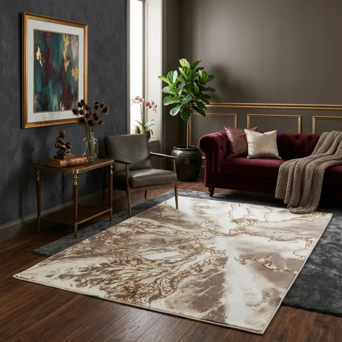 Covor SOHO Marble Veins Gold - imagine 2