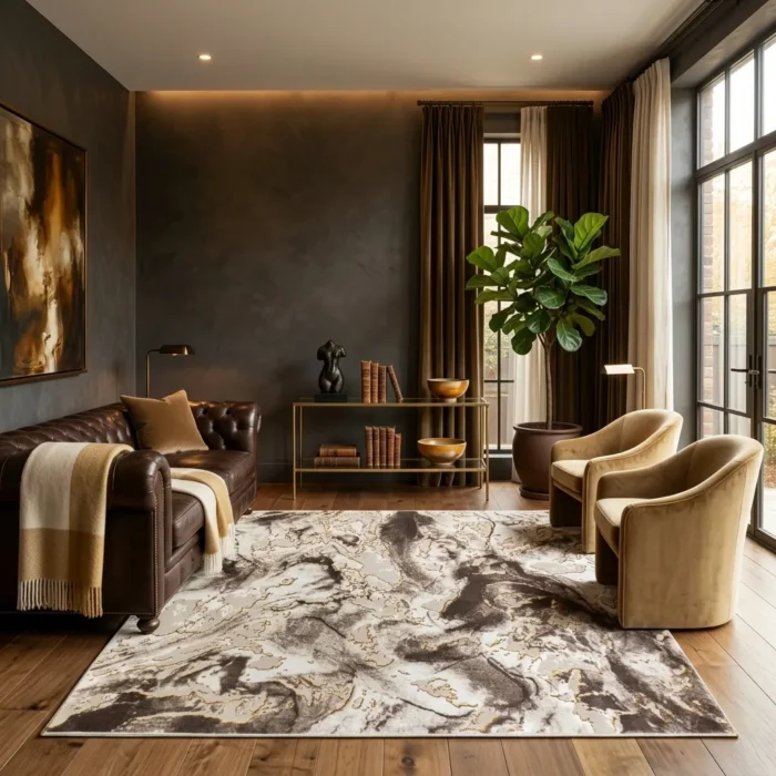 Covor SOHO Brown Marble Gold - imagine 2