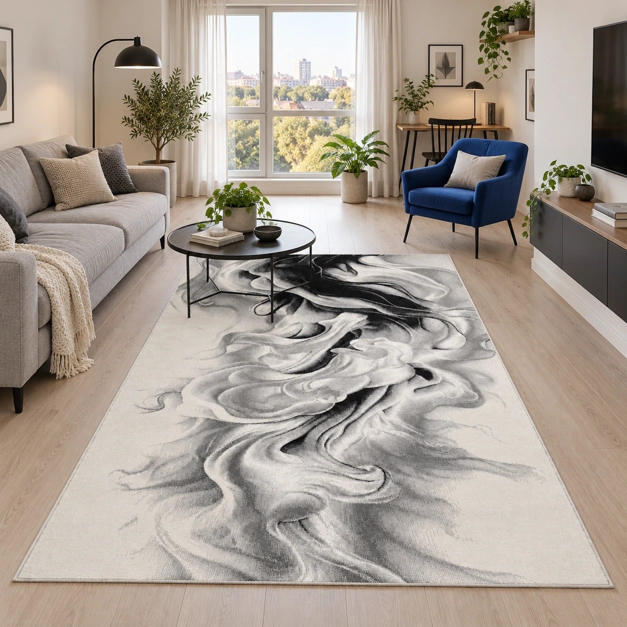 Covor BAMBU Slate Wave